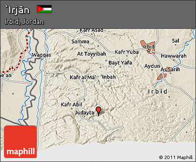 Shaded Relief 3D Map of `Irjān