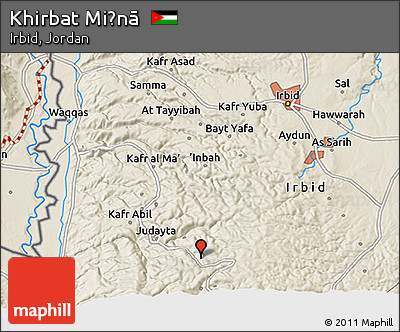 Shaded Relief 3D Map of Khirbat Miḩnā