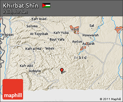 Shaded Relief 3D Map of Khirbat Shīn