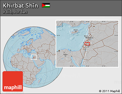 Gray Location Map of Khirbat Shīn, hill shading