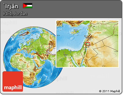 Physical Location Map of `Irjān