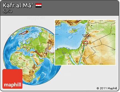Physical Location Map of Kafr Al Mā'