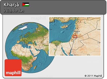 Satellite Location Map of Kharjā