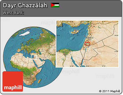Satellite Location Map of Dayr Ghazzālah