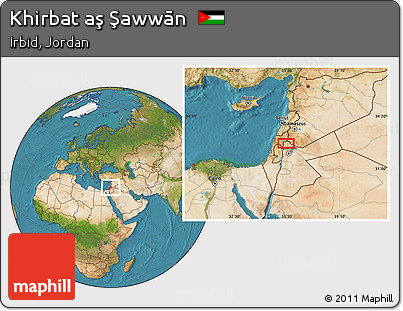 Satellite Location Map of Khirbat Aş Şawwān