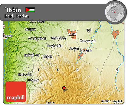 Physical Map of `Ibbīn