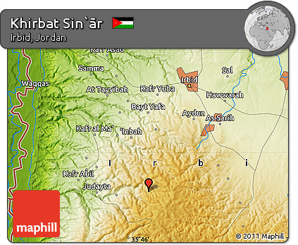 Physical Map of Khirbat Sin`ār
