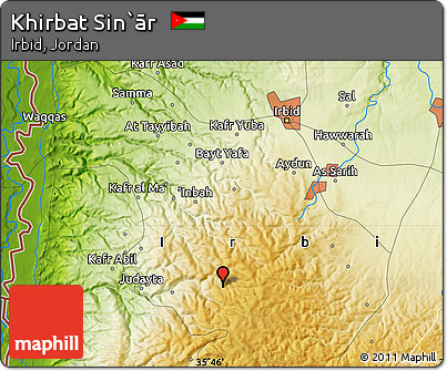 Physical Map of Khirbat Sin`ār