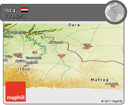 Physical Panoramic Map of Ibta`