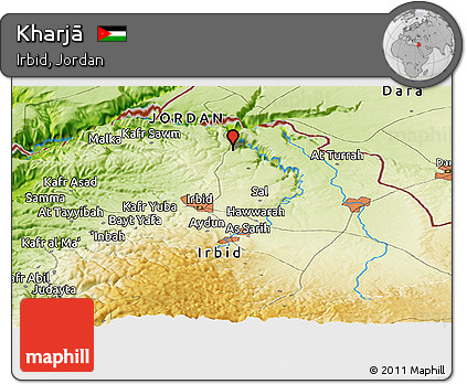 Physical Panoramic Map of Kharjā