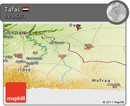Physical Panoramic Map of Ţafas
