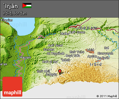 Physical Panoramic Map of `Irjān