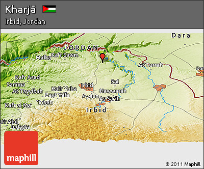 Physical Panoramic Map of Kharjā