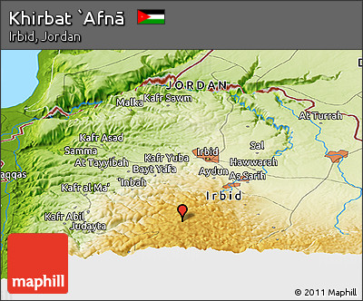 Physical Panoramic Map of Khirbat `Afnā