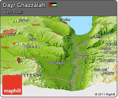 Physical Panoramic Map of Dayr Ghazzālah