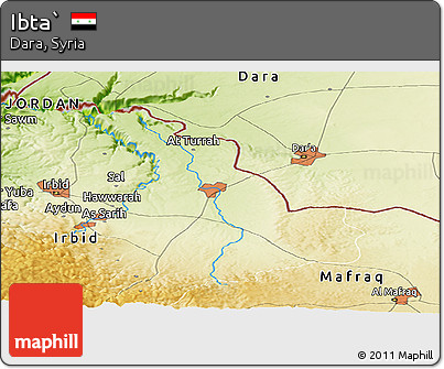 Physical Panoramic Map of Ibta`