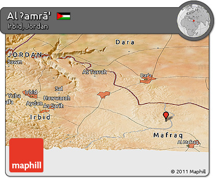 Satellite Panoramic Map of Al Ḩamrā'