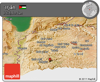 Satellite Panoramic Map of `Irjān