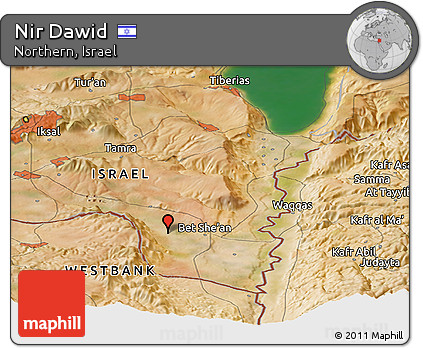 Satellite Panoramic Map of Nir Dawid