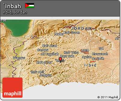 Satellite Panoramic Map of `Inbah