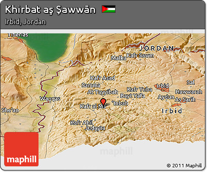 Satellite Panoramic Map of Khirbat Aş Şawwān