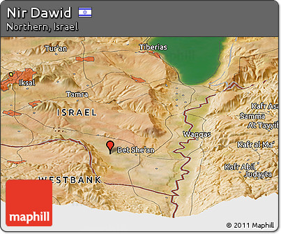 Satellite Panoramic Map of Nir Dawid