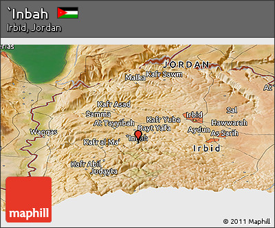 Satellite Panoramic Map of `Inbah