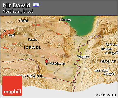 Satellite Panoramic Map of Nir Dawid