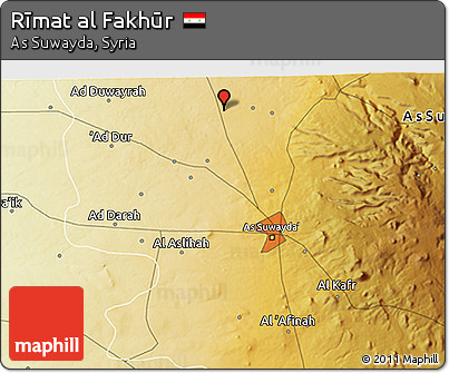 Physical 3D Map of Rīmat Al Fakhūr