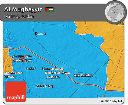 Political 3D Map of Al Mughayyir