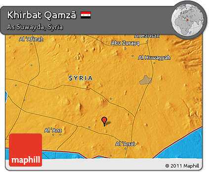 Political 3D Map of Khirbat Qamzā