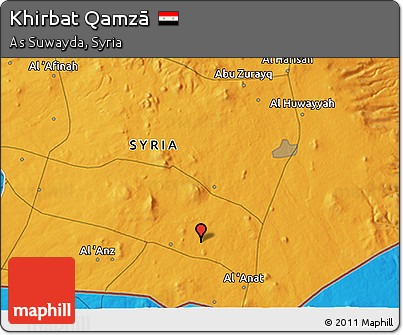 Political 3D Map of Khirbat Qamzā