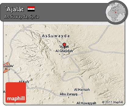 Shaded Relief 3D Map of `Ajalāt