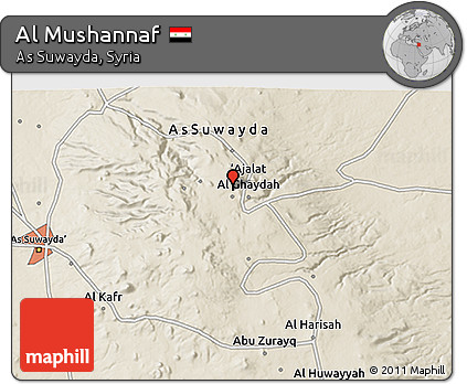 Shaded Relief 3D Map of Al Mushannaf