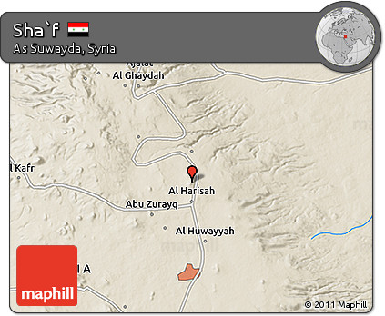 Shaded Relief 3D Map of Sha`f