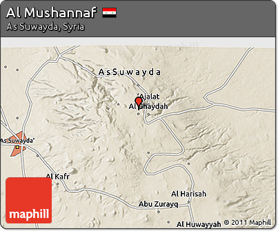 Shaded Relief 3D Map of Al Mushannaf