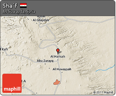Shaded Relief 3D Map of Sha`f