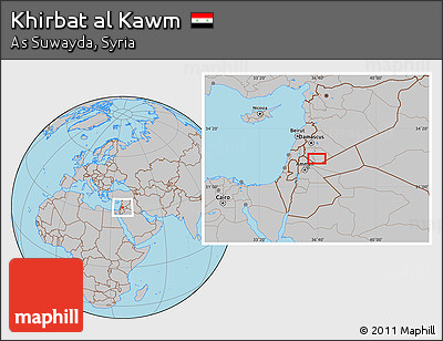 Gray Location Map of Khirbat Al Kawm