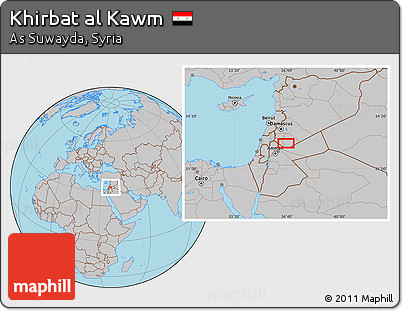 Gray Location Map of Khirbat Al Kawm