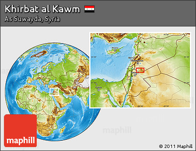 Physical Location Map of Khirbat Al Kawm