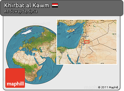 Satellite Location Map of Khirbat Al Kawm