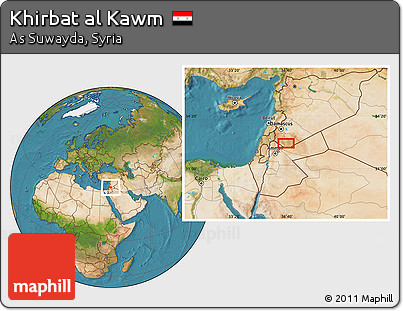 Satellite Location Map of Khirbat Al Kawm