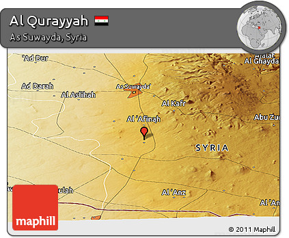 Physical Panoramic Map of Al Qurayyah