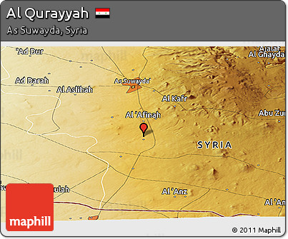 Physical Panoramic Map of Al Qurayyah