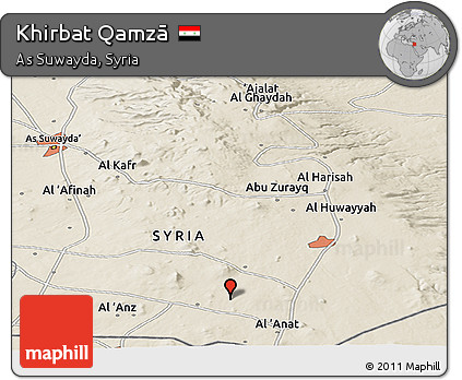 Shaded Relief Panoramic Map of Khirbat Qamzā