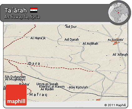 Shaded Relief Panoramic Map of Ta`ārah