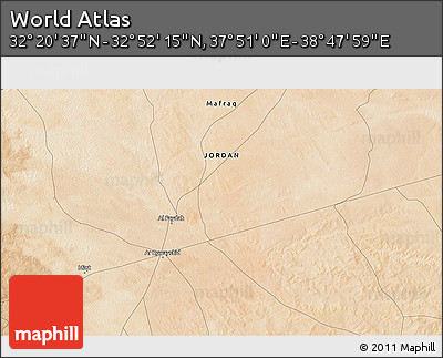 Satellite 3D Map of the Area around 32° 36' 26" N, 38° 19' 30" E