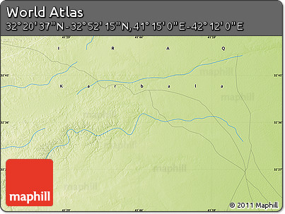 Physical Map of the Area around 32° 36' 26" N, 41° 43' 30" E
