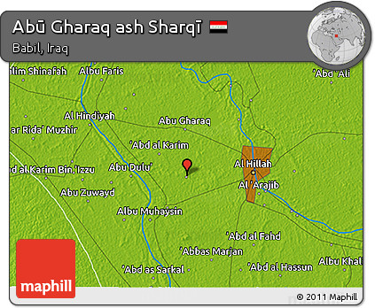Physical 3D Map of Abū Gharaq Ash Sharqī