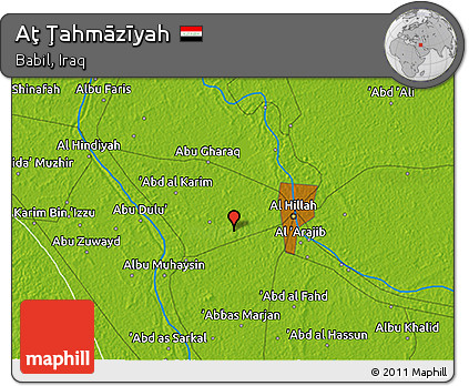 Physical 3D Map of Aţ Ţahmāzīyah